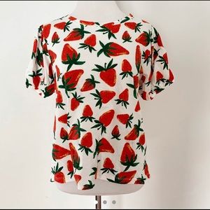 ModCloth Berry Necessary puff sleeve top as S